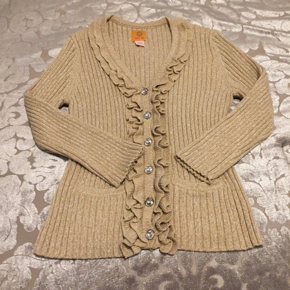 Ruby Rd. Gold Sparkling Cardigan LARGE